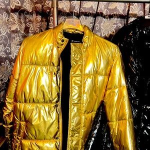 Gold puffy coat